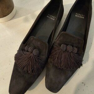 Stuart Weitzman Tasstrio Loafer In Cola Brown Suede - (Size 6)